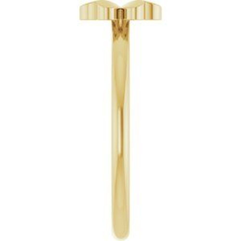 14k Yellow Four-Leaf Clover Stackable Ring - image 4